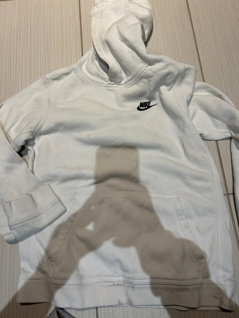 Nike White Hoodie with Black Logo